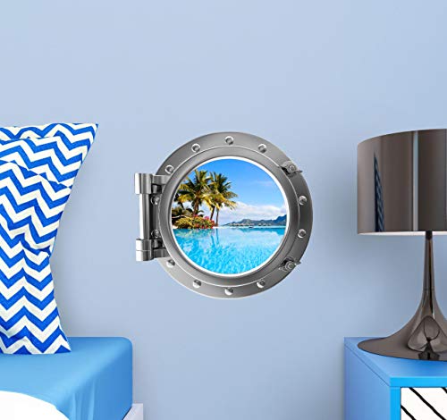 Vinilo decorativo porthole plata 30x30 cm Tahiti miniatura 2