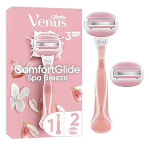 Gillette Venus Rasoir Pour Femme ComfortGlide Spa Breeze, Manche Réutilisable, Lot De 2 Recharges A 3 Lames, Sans Besoin De Gel A Raser, 1 Rechange Par 30 Jours De Rasage, Conçu Pour Corps Et Poils