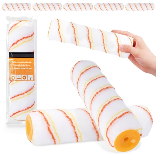 5x Farbroller 25 cm Ersatzrolle Farbwalze Malerrolle Lackroller Acryl Malen Streich Wand Wandfarbe Walze Lackrollen Maler Werkzeug Lackierwalze Rollerpinsel