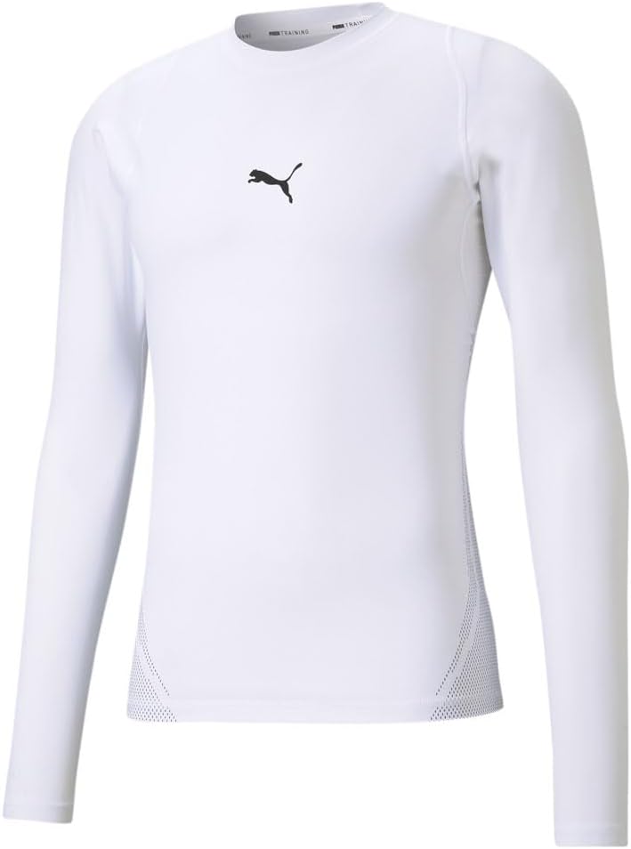 PUMA Mens Exo-Adapt Crew Neck Long Sleeve Athletic Casual Tops Casual - White - Size L