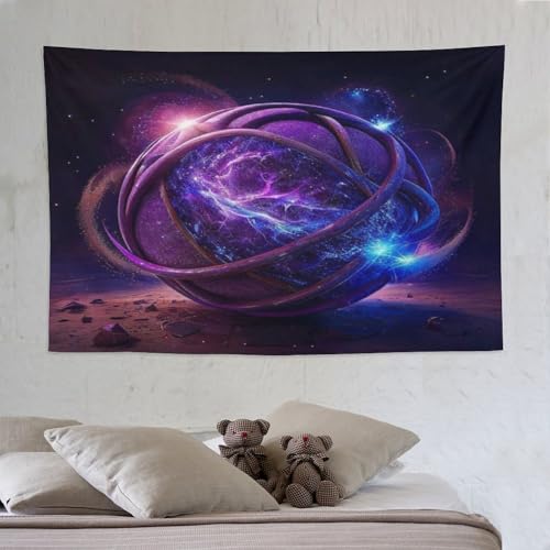 Tapisserie murale de salon PAZZK chaîne planétaire en tissu grand format 150x230cm pour chambre