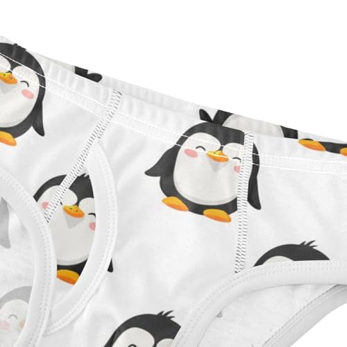 CHIFIGNO Cute Cartoon Penguins White Briefs for Boys Soft Cotton Underwear Toddler Boys Breathable Briefs Underwear4