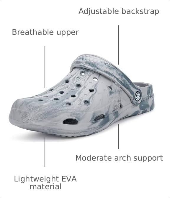 Image of Gaatpot Mens Womens Garden Clogs Shoes with Arch Support Unisex Gardening Slip on Sandals Beach Slippers Shoes Clog