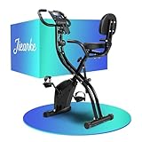 フィットネスバイク エアロバイク 家庭用 静音 折りたたみ マグネット式 室内自転車 エクササイズバイク サイクリングマシン 背もたれ付き スマホトレー搭載 10段階負荷調節 トレーニング 有酸素運動 耐荷重150kg 日本語説明書付き (ブラック)