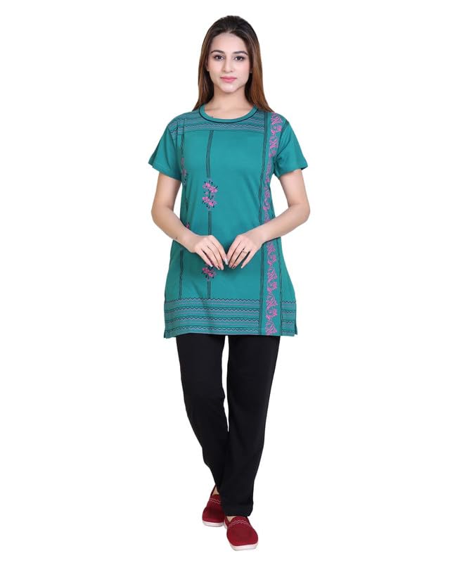 Women’s Cotton Printed Night Suit Set | Soft & Comfortable T-Shirt & Pyjama Sleepwear for Women & Girls | Lightweight, Breathable Cotton Nightwear & Loungewear for Home & Sleep-picture-37