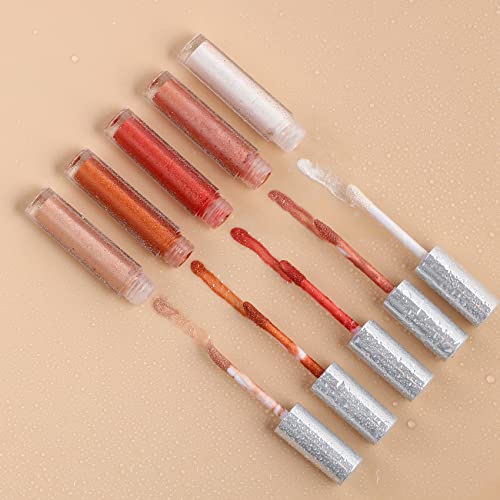 Vodisa Liquid Glitter Eyeshadow, Shimmer Cream Eye Shadow Quick-Drying, Non-Sticky, Blendable Long Lasting Waterproof Brightener Shiny Highlighter Eye Shadow Make Up Set 01 #TOP5