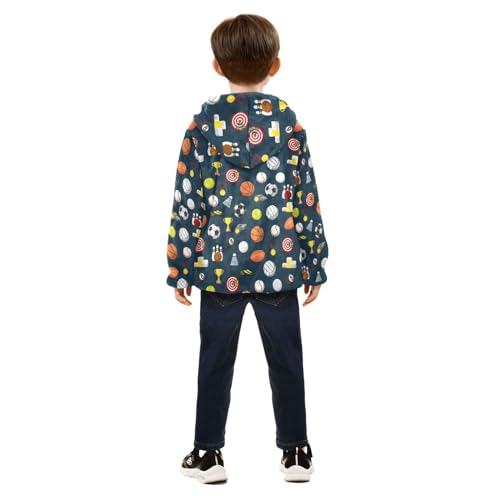 Image of Boys Fleece Jacket Hooded Autumn Winter Long Sleeve Thick Warm Outerwear;3-10 Years Kids Cute Fuzzy Jacket