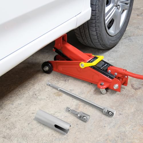 Image of Quixleen Scissor Jack Slotted Stainless Steel Drill kit Adapter T-Slot Drill Attachment with 2 Adapter Bits Compatible with RV Manual Scissor Jacks C-Jack Stabilizing Jack