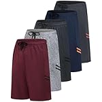 Real Essentials Men’s 5 Pack: 9" Dry-Fit Shorts – Athletic Gym, Workout, Basketball, Running, Casual Lounge Active Pockets