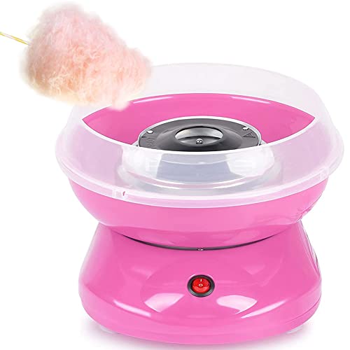 QUTBAG Macchina per Zucchero Filato, Macchina Automatica Professionale per Zucchero Filato da 450 W, Zucchero Filato Elettrico per Feste di Compleanno, Giorno dei Bambini, Giorno di Natale Pink