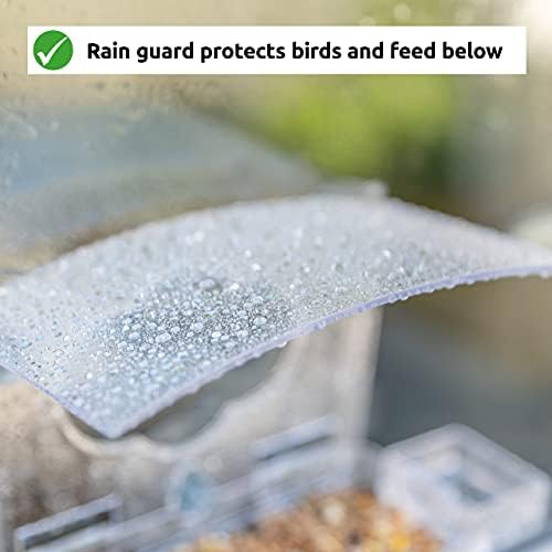 iBorn Window Bird Feeder with Strong Suction Cups Balcony for Wild Birds, Finch, Cardinal, Bluebirds Bird House with, Drinking-Water Sink, Fatball Perch