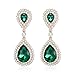 BriLove Women's Fashion Wedding Bridal Crystal Teardrop Infinity Beaded Dangle Earrings