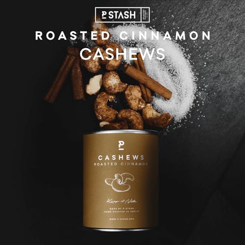 P-STASH Cashew Zimt Zucker, Gebrannte Cashewkerne 3x55g, fettfreie Trommelröstung, Nussmischung mit einzigartigen Gewürzkombinationen, Premium Nuts made in Berlin