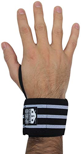 Munhequeira Simples Crossfit Musculação Lesões Elástica Pulso (PRETO COM VERMELHO)