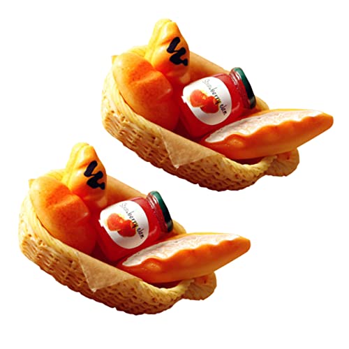 Abaodam 2sets Doll House Miniature Breadbasket Decorative Model for Scenes for Kitchen Accessories and Miniature Layouts