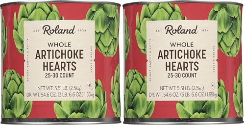 Roland Foods Whole Extra Large Artichoke Hearts, 25-30 Count, 5