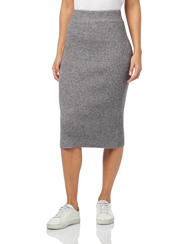 Jupe midi en tricot paino Gris mélangé - Taille XS Jupe élégante en maille chinée