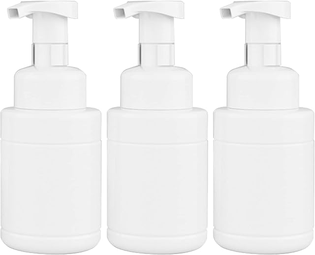 Yalbdopo 3Pcs 200ml Empty Foaming Soap Dispensers Pump Bottle, Refillable Liquid Hand Soap Dispenser Travel Containers Storage Holder Toiletries for Cleaning, Cosmetics, Perfect for Kitchen, Bathroom
