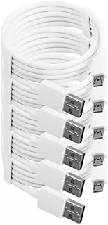 5 Pack 1m Data Transfer Sync Charger Charging Micro USB Cable Cord for Android Phone Device Tablet Bulk White TPE Plastic