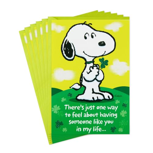 Hallmark Peanuts St. Patricks Day Cards, 6-Pack (Lucky Snoopy)