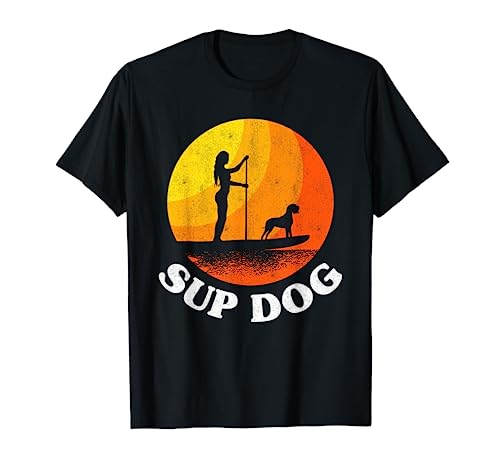 Paddle Board Sunset Surf Sup Dog Girl Stand Up Paddling T-Shirt #TOP3