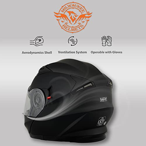 Milwaukee Performance DOT Approved Modular Full Face Racing Helmet w/ Sun Visor (Small) by Milwaukee Helmets - Image 6