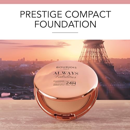 Bourjois Always Fabulous, 115 Golden Ivory, Fondotinta Compatto In Polvere, Formula Leggera, Lunga Tenuta Fino A 24 Ore, Spf 20, Acido Ialuronico, Finish Opaco Effetto Seconda Pelle, 7 G - 10