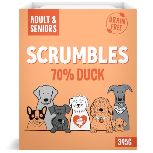 Scrumbles Natural Wet Dog Food, Grain Free Recipe with 70% Duck and Slippery Elm, 7x 395g