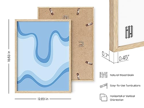 HAUS AND HUES Blue Wall Art with Frame - Set of 3 Watercolor Painting Art, Contemporary Modern Abstract Decor (Beige Frame, 12x16) by HAUS AND HUES - Used condition - Image 3
