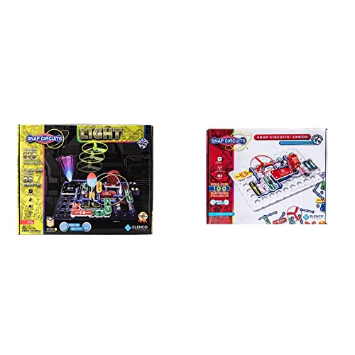 Snap Circuits Light Electronics Exploration Kit | Over 175 Exciting Stem Projects |For Kids 8+,Multi & Elenco Snap Circuits Jr. Sc-100 Electronics Exploration Kit, For Kids 8 + , Black #TOP15