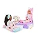 Glitter Girls – 14-Inch Fashion Doll – Pink Hair & Violet Eyes – Fluffy, Multicolored Onesie – Bed & Accessories - 3+ Years – Rafa & Bedtime Playset