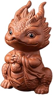 Zisha Dragon Tea Pet, Handmade Purple Clay Tea Pet for Kung Fu Tea Tray, Decorate Tea Tray Accessories (L)