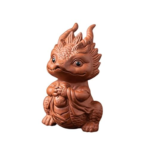 Zisha Dragon Tea Pet, Handmade Purple Clay Tea Pet for Kung Fu Tea Tray, Decorate Tea Tray Accessories (L)