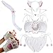 BundleMall Ensemble de lingerie sexy pour femme - Motif chaton - Taille S - Blanc