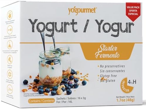 Yogourmet Yogurt Starter (16 Pack) - Make Yogurt at Home - Starter Culture - 3 g Sachets