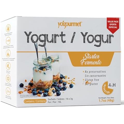 Yogourmet Yogurt Starter (16 Pack) - Make Yogurt at Home - Starter Culture - All Natural, Gluten Free, Kosher, Halal - 3 g Sachets Cover