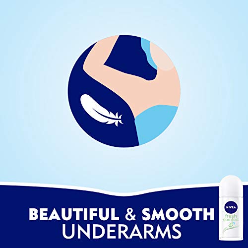 NIVEA Fresh Comfort Roll-On Deodorant 50ml – 48h Odour Protection with a Refreshing Ocean-Fresh Scent, Gentle Skin-Friendly Roll-On for a Clean Fresh Feeling All Day, for Men & Women