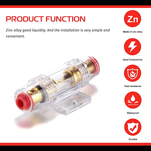 Apeixoto 100A Agu Fuse Holder With 1Ft 8 Gauge Awg Wire 99.9% Oxygen-Free Copper And O-Ring Copper Terminal For Car Audio Protection 100A #TOP1