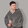 OHS Heated Hoodies for Women Extra Long Grey, Electric Oversized Heated Jumper Soft Sherpa Fluffy Gifts for Her, USB Powerbank Charging #5