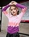 Arshiner Tie Dye Shirts for Girls Ruched Knot Side Girls Long Sleeve Tops Casual Tie Dye Shirts for Kids 9-10 Years