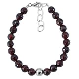 heliaden Granat Armband mit einer Silberkugel