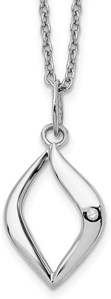 Diamond2Deal Sterling Silver .01ct Diamond Pendant Necklace