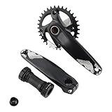 Ideal para montar en montaña: ---- Diseñado con 34 dientes, este juego de bielas es para el ciclismo de montaña, ya que proporciona una amplia torsión para afrontar colinas empinadas y una aceleración rápida, lo que ofrece una experiencia de conducción más suave.