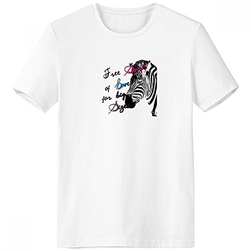 T-shirt blanc zèbre pour homme en coton à col rond taille S