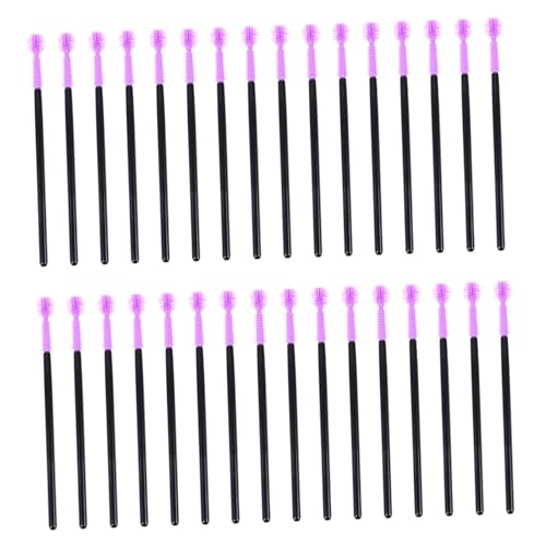 FOMIYES Eyebrowbrush Set 50pcs Portable Eyebrow Brush Wands Purple Ball Tip Makeup Brush for Travel Daily Use