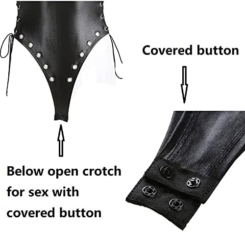 Women's Sexy Lingerie Leather Sleepwear Cosplay Dress Bodysuit Gift for Girlfriend, Clubwear - Image 6