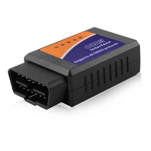 OBD2 Bluetooth Adapter V1.5-1.9 OBD2 Diagnosegerät für Alle Fahrzeuge OBD-ii Diagnosewerkzeuge 12V Isoliert und Flammsicher ELM327 Kompatibel für Auto-Diagnose