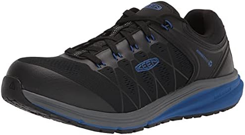 KEEN Utility Men's Vista Energy Low Height Sneakers Composite Toe Industrial Work Shoes, Nautical Blue/Black, 9