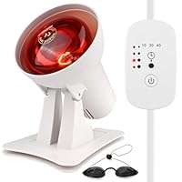 Gaethra Infrarotlampe 150W mit 4 Temperaturstufen & 3 Timer, Einstellbarer Winkel, Tiefenwärme Gegen Muskelermüdung, Rotlichtlampe Wärmelampe Therapie für Gesicht & Körper