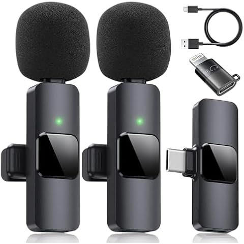 Dual Wireless Lavalier Microphone for iPhone, iPad - Perfect for Video Conferencing, Recording, and Live Streaming Cover